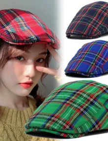 Basker Dam | Rutig Basker Till Kvinnor | Röd, Grön, Blå baebae.se rea