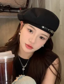 Basker Dam | Brittisk Basker | Svart, Beige, Khaki baebae.se rea